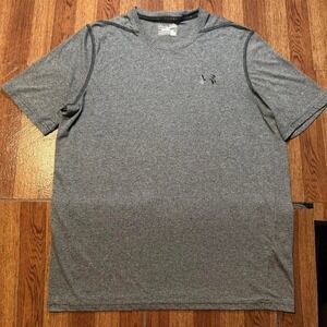 Under Armour Grey Heat Tech Retro Sportswear Running Train Shirt Small